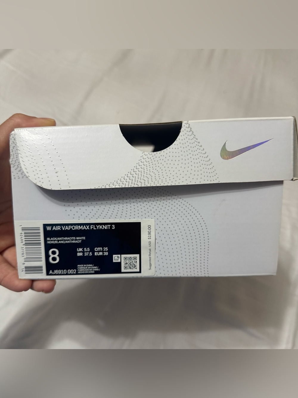SOLD- Nike (8)air vapormax flyknit 3 men’s woman’s triple black running shoe 201 - Picture 8 of 10